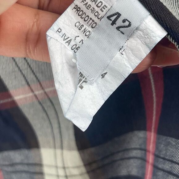 ECO Italy Women’s Dark Wash Denim Blazer Size 42 (US 6) Double Breasted - Picture 12 of 16